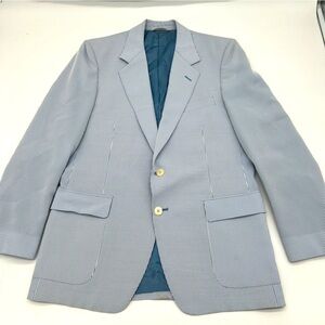 John Kent Collection Seersucker Blazer Medium –‎ Blue White Pinstripe